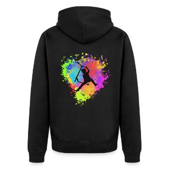 Freestyle Roller - Unisex Premium Bio Zip Hoodie - Schwarz - Hinten - Nico (187cm)
