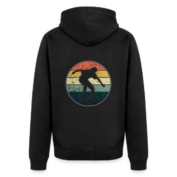 Skateboard - Unisex Premium Bio Zip Hoodie - Schwarz - Hinten - Nico (187cm)