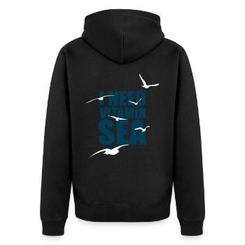 I need Vitamin Sea - Flock of Seagulls - Gift - Unisex Premium Organic Zip Hoodie - black - Back - Nico (187cm)