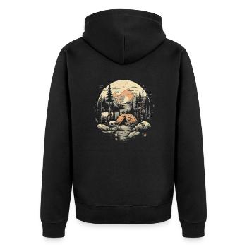 Forêt de camping en plein air - Veste à capuche bio Premium Unisexe - noir - Dos - Nico (187cm)