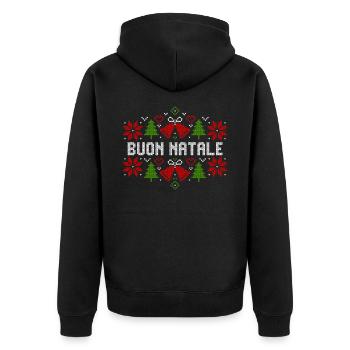 Buon Natale Merry Christmas Italy Gift - Unisex Premium Organic Zip Hoodie - black - Back - Nico (187cm)