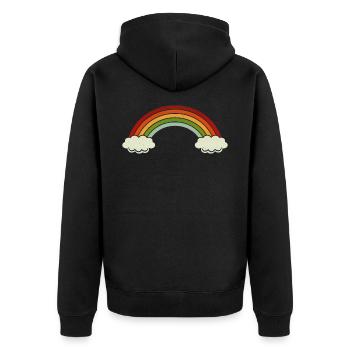 Arc en ciel vintage - Veste à capuche bio Premium Unisexe - noir - Dos - Nico (187cm)