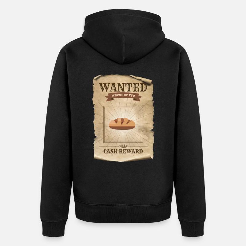 Weizen- oder Roggenbrot gesucht - Unisex Premium Bio Zip Hoodie - Schwarz