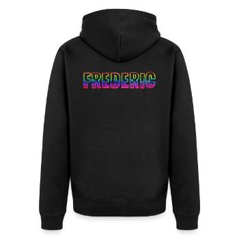 frederic rs arc-en-ciel - Veste à capuche bio Premium Unisexe - noir - Dos - Nico (187cm)