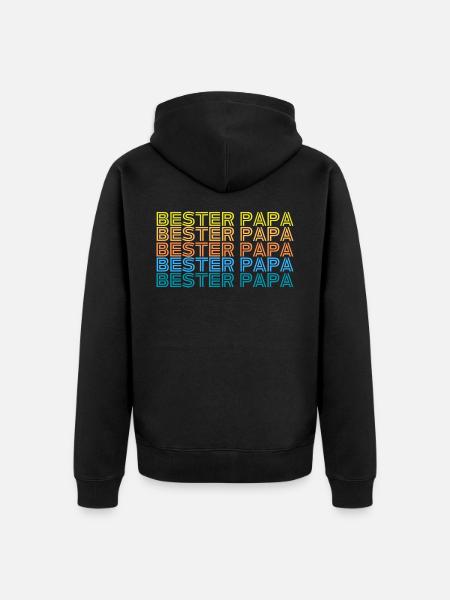 Bester Papa - Unisex Premium Bio Zip Hoodie - Schwarz