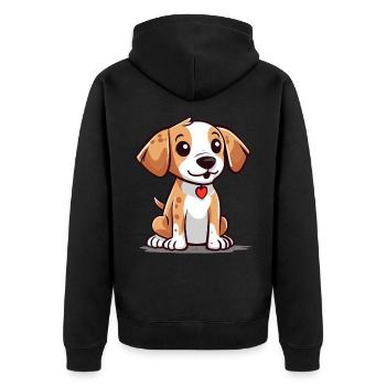 Cute dog design for dog owners - Unisex Premium Organic Zip Hoodie - black - Back - Nico (187cm)