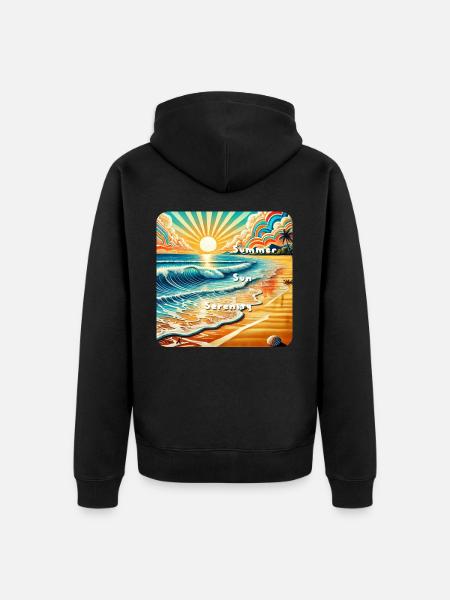 sunset beach - Unisex Premium Organic Zip Hoodie - black