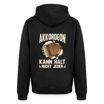 Akkordeon kann nicht jeder Ziehharmonika Harmonika - Unisex Premium Bio Zip Hoodie - Schwarz - Hinten - Nico (187cm)