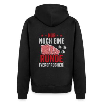 Schafkopf noch eine Runde Kartenspiel Schafkopfen - Unisex Premium Bio Zip Hoodie - Schwarz - Hinten - Nico (187cm)