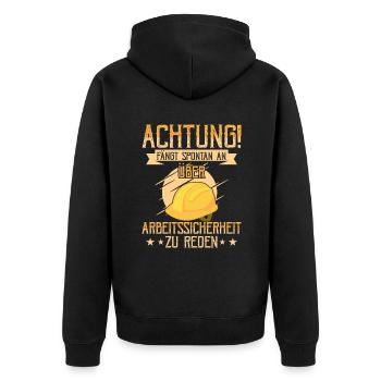 Redet spontan über Arbeitssicherheit Fachkraft Sif - Unisex Premium Bio Zip Hoodie - Schwarz - Hinten - Nico (187cm)