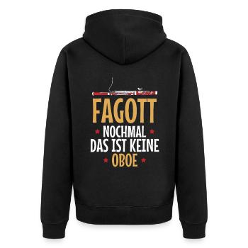 Fagott das ist keine Oboe Fagottist - Unisex Premium Bio Zip Hoodie - Schwarz - Hinten - Nico (187cm)