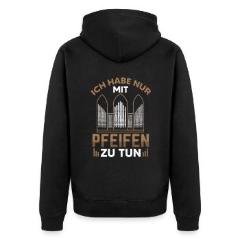 Orgelspieler Orgel Pfeifenorgel Organist - Unisex Premium Bio Zip Hoodie - Schwarz - Hinten - Nico (187cm)