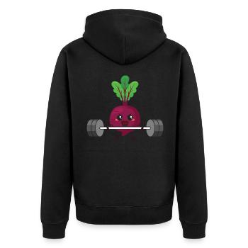 Vegan Vegan Bodybuilding Betterave - Veste à capuche bio Premium Unisexe - noir - Dos - Nico (187cm)