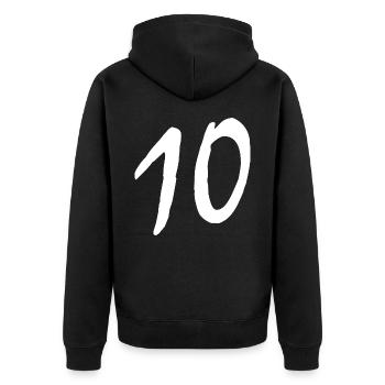 10 - Unisex Premium Bio Zip Hoodie - Schwarz - Hinten - Nico (187cm)