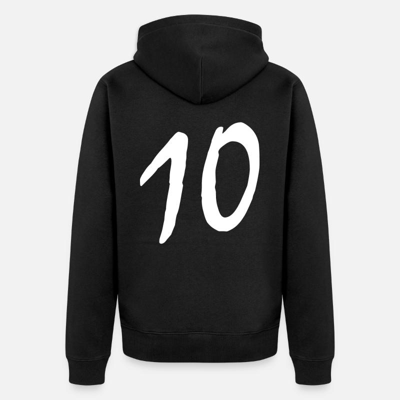 10 - Unisex Premium Bio Zip Hoodie - Schwarz