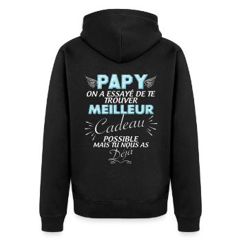 Cadeau papy Meilleur Cadeau C'est Nous - Veste à capuche bio Premium Unisexe - noir - Dos - Nico (187cm)