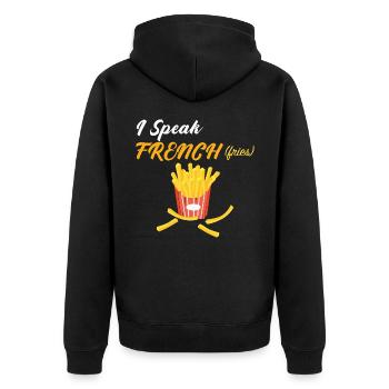 French fries - Veste à capuche bio Premium Unisexe - noir - Dos - Nico (187cm)