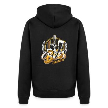 Beer season - Unisex Premium Organic Zip Hoodie - black - Back - Nico (187cm)