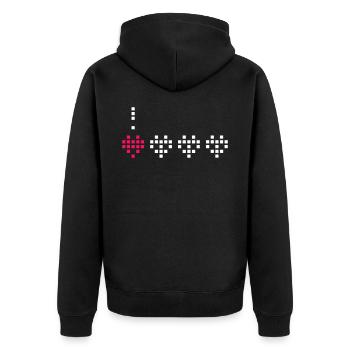 Living Heart. - Unisex Premium Organic Zip Hoodie - black - Back - Nico (187cm)