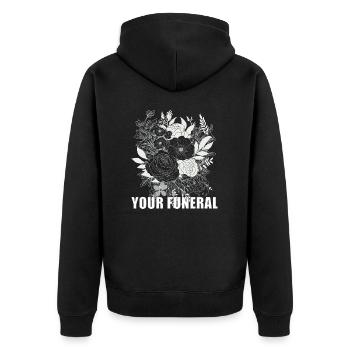 Funeral Black - Unisex Premium Organic Zip Hoodie - black - Back - Nico (187cm)