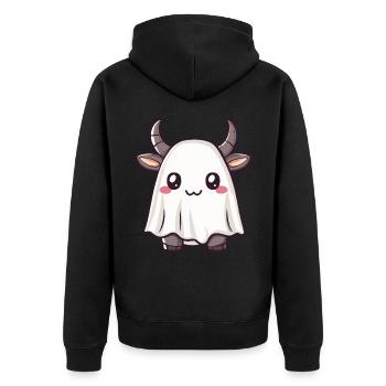 Bull Halloween Comic Fantôme - Veste à capuche bio Premium Unisexe - noir - Dos - Nico (187cm)