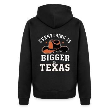 Texas State Texans Texas - Unisex Premium Organic Zip Hoodie - black - Back - Nico (187cm)