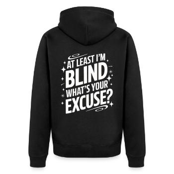 Blinde Blindheit Sehbehinderte Menschen - Unisex Premium Bio Zip Hoodie - Schwarz - Hinten - Nico (187cm)