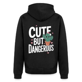 Cactus Cacti Desert Plant - Unisex Premium Organic Zip Hoodie - black - Back - Nico (187cm)