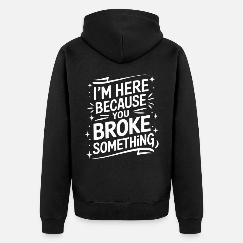 Technischer Support Computerfreak Nerd - Unisex Premium Bio Zip Hoodie - Schwarz