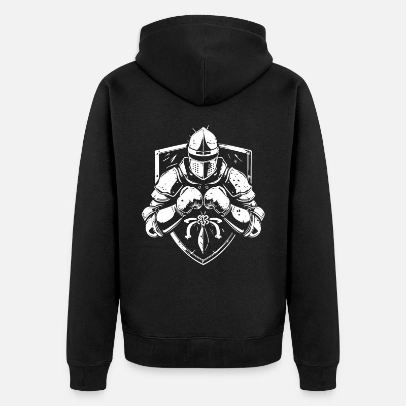 Chevalier boxeur combattant - Veste à capuche bio Premium Unisexe - noir