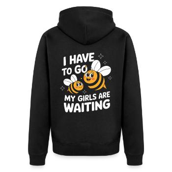 Honigbiene Imker Bienen Biene - Unisex Premium Bio Zip Hoodie - Schwarz - Hinten - Nico (187cm)