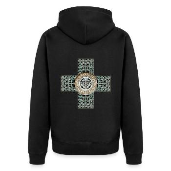 Byzance Paons Mythologie - Veste à capuche bio Premium Unisexe - noir - Dos - Nico (187cm)
