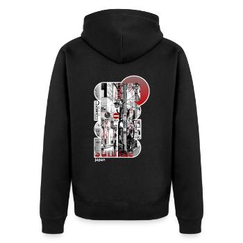 Japon, Japonais, Tokyo City - Veste à capuche bio Premium Unisexe - noir - Dos - Nico (187cm)