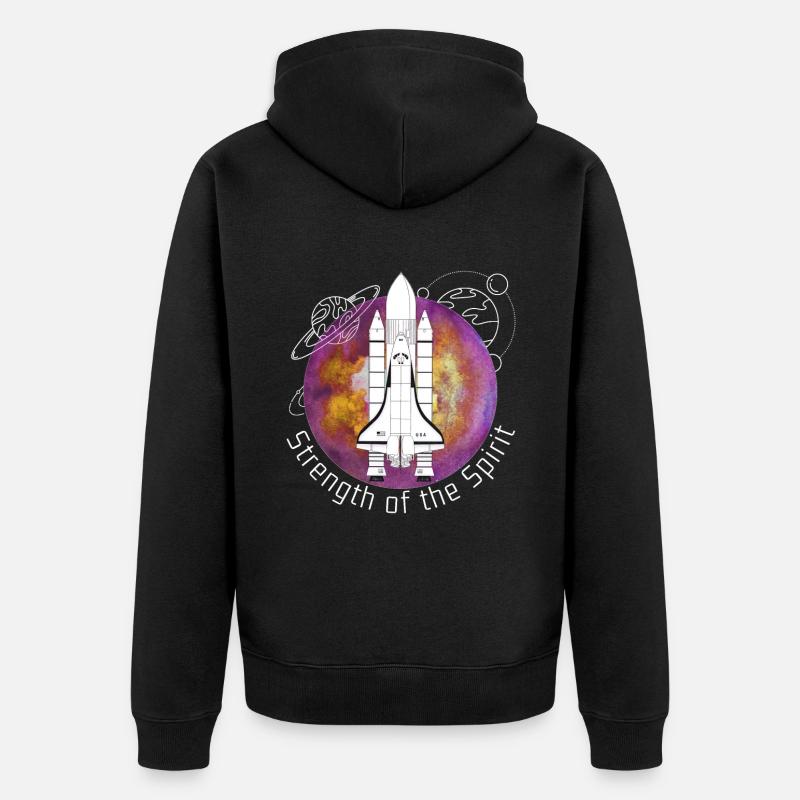 Space, Space shuttle, Planets - Unisex Premium Organic Zip Hoodie - black