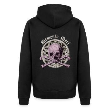 Crâne Totenkopf gothique Memento-Mori Schädel - Veste à capuche bio Premium Unisexe - noir - Dos - Nico (187cm)