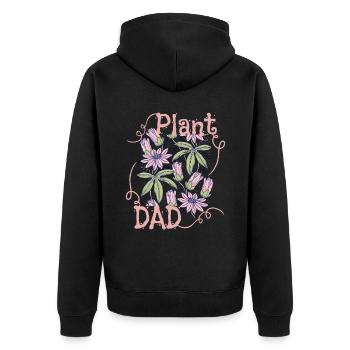 Plant-Dad, Plant-Daddy, Pflanzen, lustiger Spruch - Unisex Premium Bio Zip Hoodie - Schwarz - Hinten - Nico (187cm)
