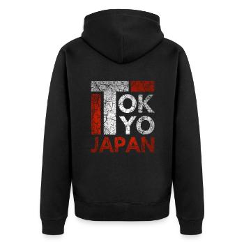 Japan, Tokyo City, Tokyo, Typography - Unisex Premium Organic Zip Hoodie - black - Back - Nico (187cm)