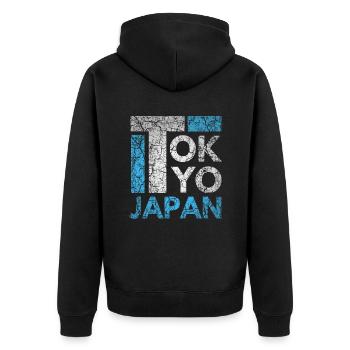 Japan, Tokyo City, Tokyo, Typography - Unisex Premium Organic Zip Hoodie - black - Back - Nico (187cm)