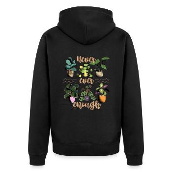 Pflanzen, Blumentopf, lustiger Spruch Plant-Lover - Unisex Premium Bio Zip Hoodie - Schwarz - Hinten - Nico (187cm)