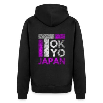 Japan, Tokyo City, Tokyo, Typography - Unisex Premium Organic Zip Hoodie - black - Back - Nico (187cm)