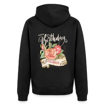 Happy-Birthday Birthday Grandpa-Granddad Grandpa Opi - Unisex Premium Organic Zip Hoodie - black - Back - Nico (187cm)
