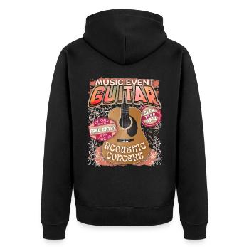 Akustische Gitarre, Gitarrenspieler Konzert Plakat - Unisex Premium Bio Zip Hoodie - Schwarz - Hinten - Nico (187cm)