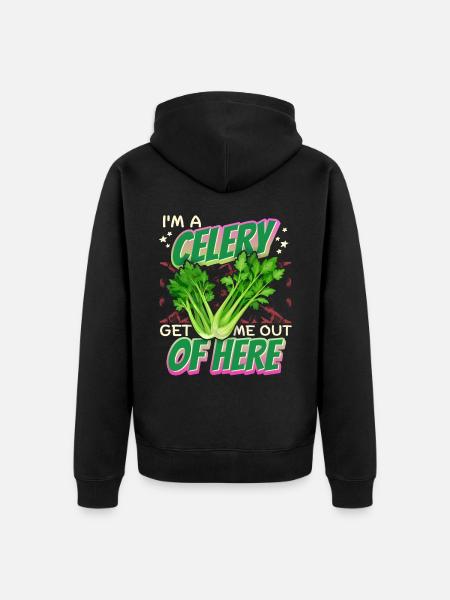 Celery, funny saying I'm-A-Celery - Unisex Premium Organic Zip Hoodie - black