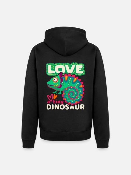 Chameleon, funny saying, little dinosaur - Unisex Premium Organic Zip Hoodie - black