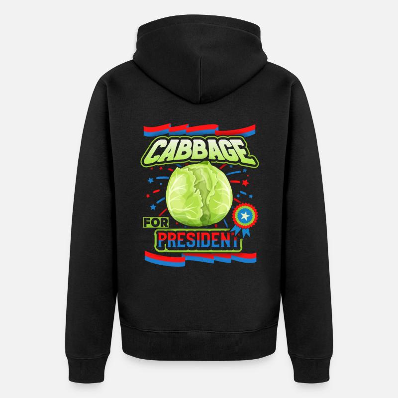 Chou, dicton drôle, Chou-pour-président - Veste à capuche bio Premium Unisexe - noir