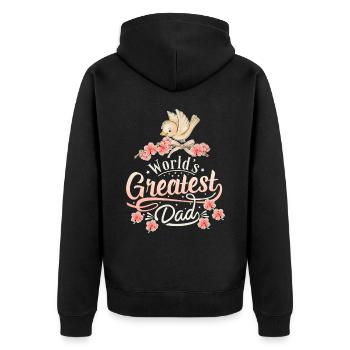 Father, Father's Day, Saying World's-Greatest-Dad - Unisex Premium Organic Zip Hoodie - black - Back - Nico (187cm)