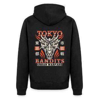Tokyo, Tokyo Japan, dragon motif, vintage design - Unisex Premium Organic Zip Hoodie - black - Back - Nico (187cm)