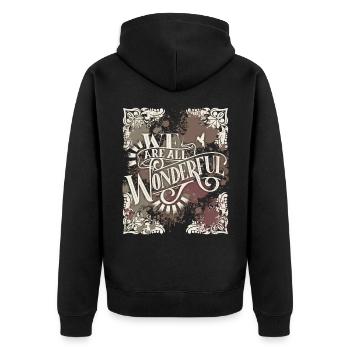 Motivational inspiration, saying vintage calligraphy - Unisex Premium Organic Zip Hoodie - black - Back - Nico (187cm)