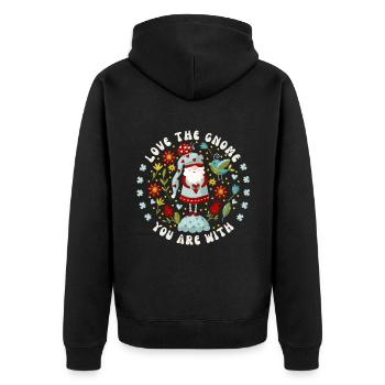 Gnome-Gobelin Amour-Amour Drôle Dicton Jeu de mots - Veste à capuche bio Premium Unisexe - noir - Dos - Nico (187cm)