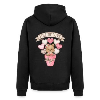 Bébé fille, bébé ours, motif bébé ours en peluche - Veste à capuche bio Premium Unisexe - noir - Dos - Nico (187cm)